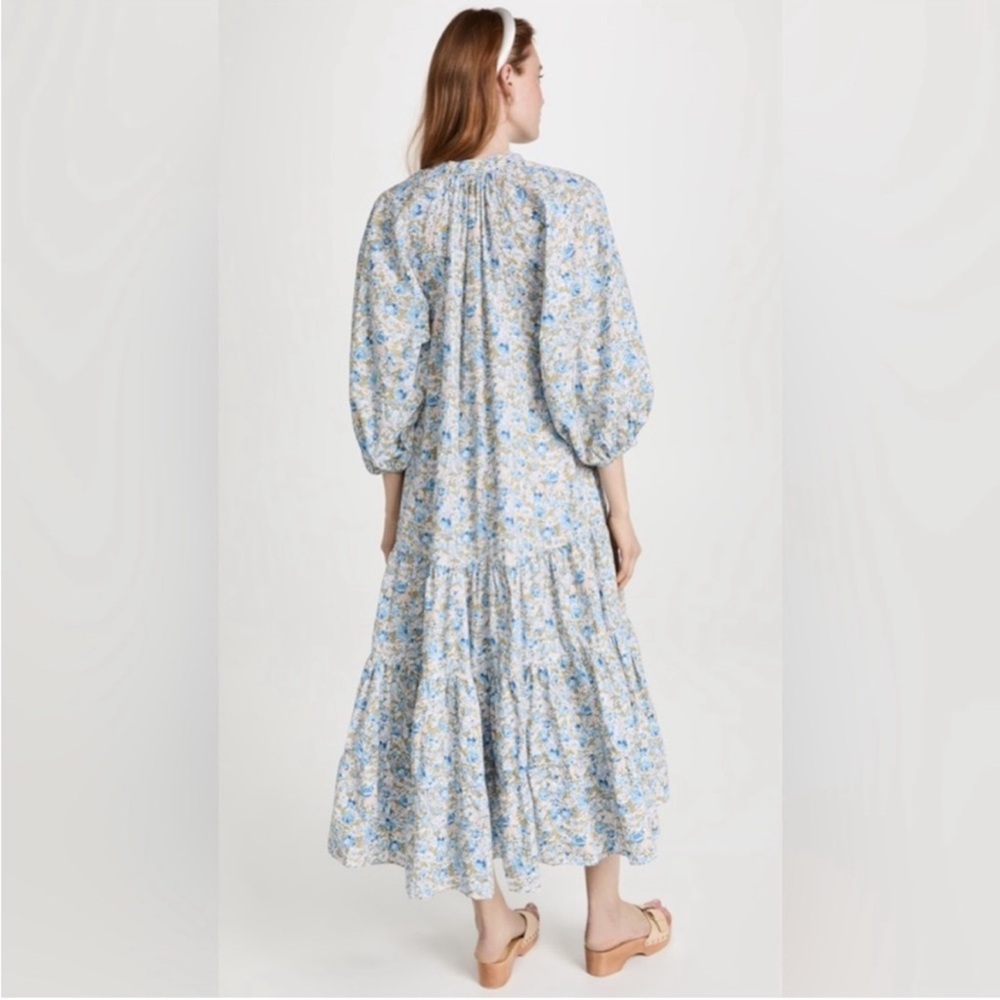 byTiMo cream pink floral print long sleeve button up poplin maxi dress - Picture 15 of 16